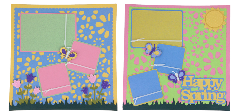 Spring Layout projects made with Cricut edge to edge